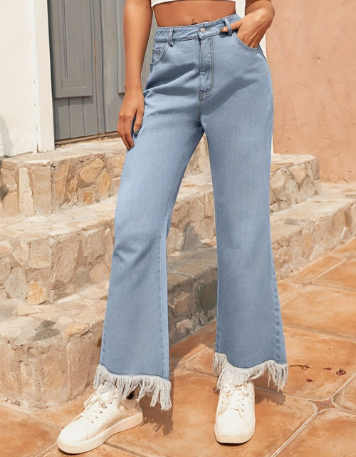 Load image into Gallery viewer, Raw Hem Bootcut Jeans with Pockets
