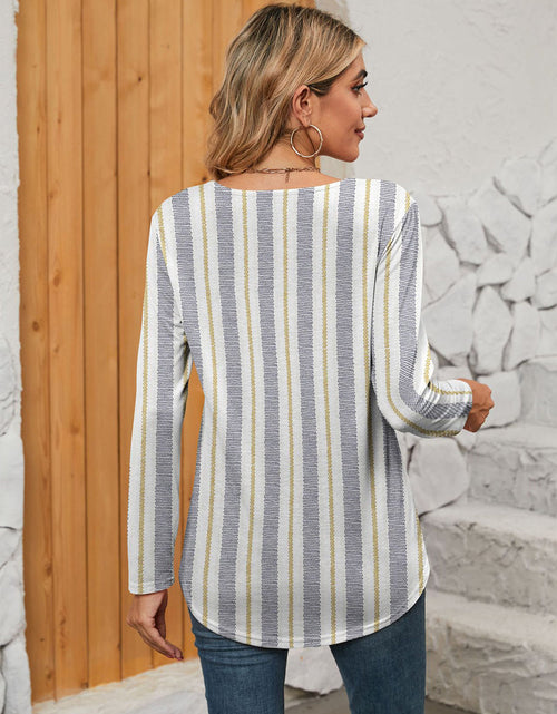 Load image into Gallery viewer, Printed Square Neck Long Sleeve Blouse
