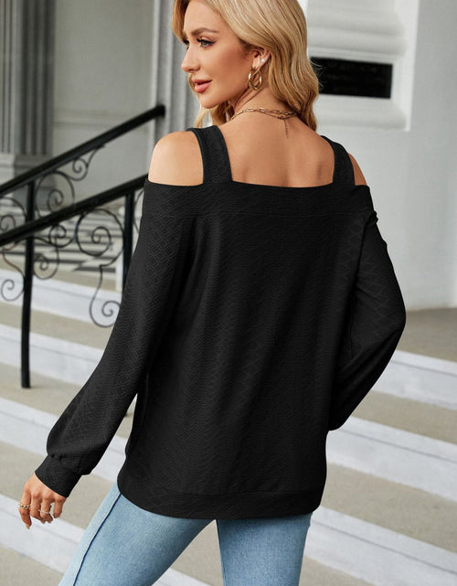 Load image into Gallery viewer, Cold Shoulder Square Neck Cutout Blouse
