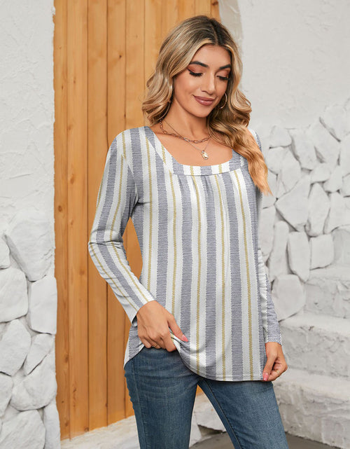 Load image into Gallery viewer, Printed Square Neck Long Sleeve Blouse
