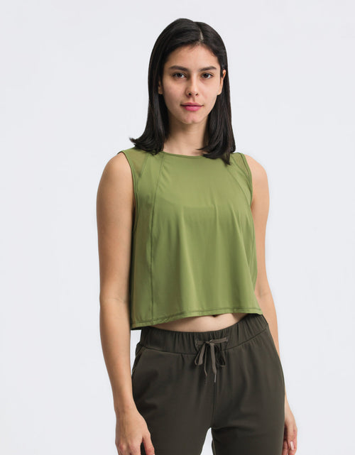 Load image into Gallery viewer, Millennia Round Neck Cropped Active Tank
