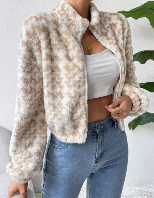 Load image into Gallery viewer, Zip Up Long Sleeve Fuzzy Outerwear
