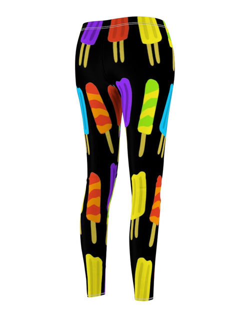 Load image into Gallery viewer, Popsicle Print Casual Leggings - Black by Tshirt Unlimited
