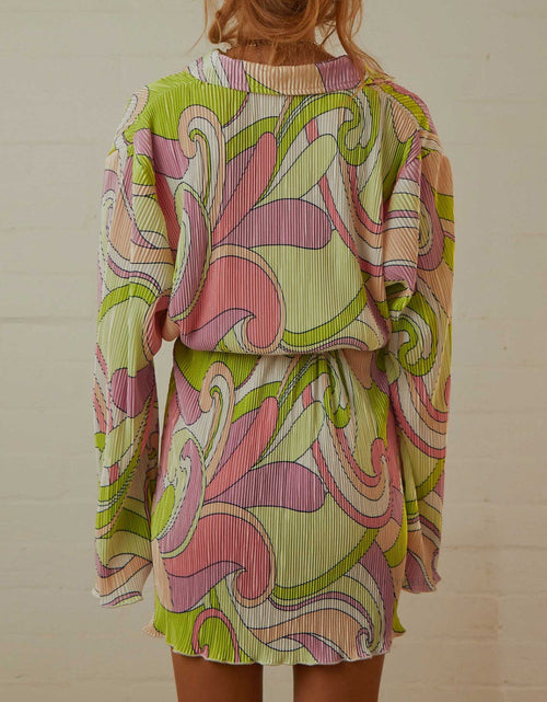 Load image into Gallery viewer, Tied Button Up Long Sleeve Dress
