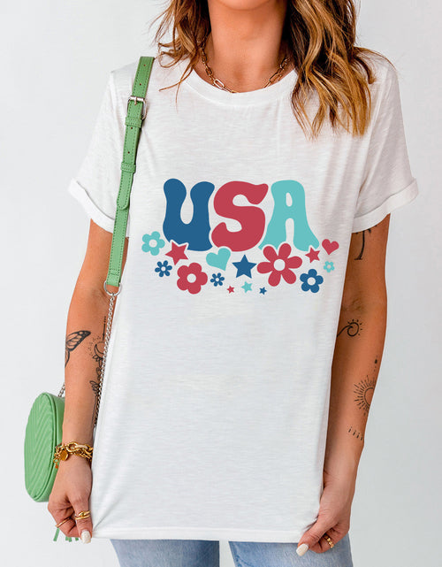 Load image into Gallery viewer, USA Round Neck Short Sleeve T-Shirt
