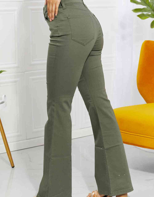 Load image into Gallery viewer, Zenana Clementine Full Size High-Rise Bootcut Jeans in Olive
