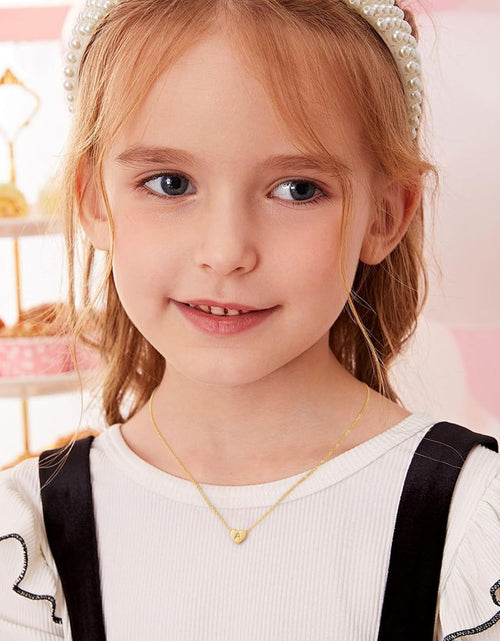 Load image into Gallery viewer, Easter Basket Stuffers for Kids Teen Girls - Dainty 14K Gold Plated Heart Initial A-Z Pendant Letter Heart Necklace Birthday Easter Gifts for Girls Teens Women
