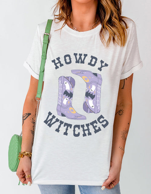 Load image into Gallery viewer, Graphic Round Neck Short Sleeve T-Shirt
