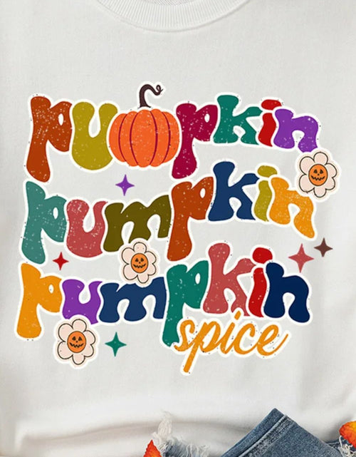 Load image into Gallery viewer, Letter Graphic Round Neck Long Sleeve Sweatshirt
