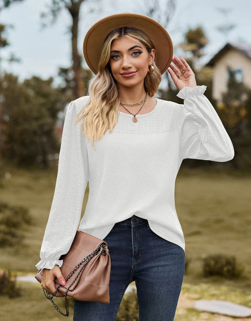 Load image into Gallery viewer, Round Neck Puff Sleeve Blouse
