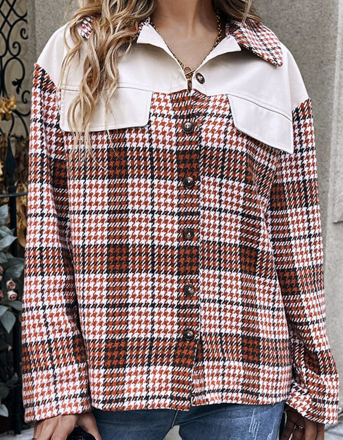 Load image into Gallery viewer, Ivy Lane Plaid Collared Neck Drop Shoulder Jacket
