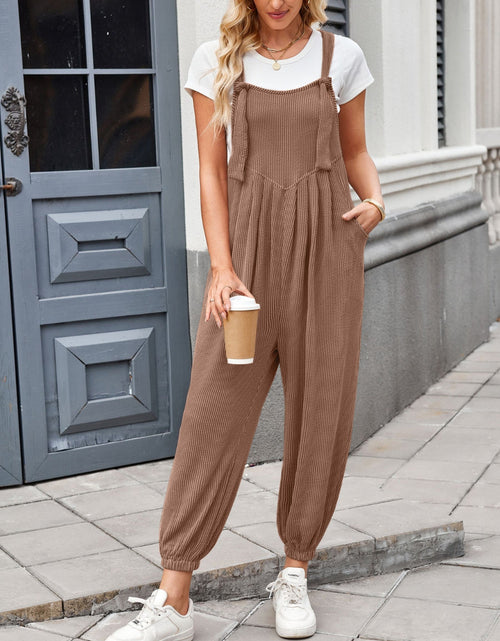 Load image into Gallery viewer, Lovelet Knotted Strap Overalls with Pockets
