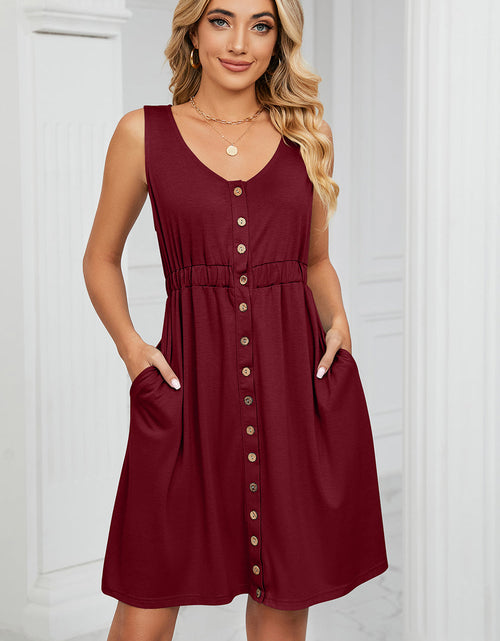 Load image into Gallery viewer, Buttoned Wide Strap Mini Dress
