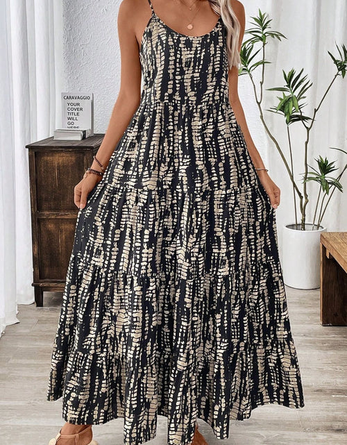 Load image into Gallery viewer, Printed Scoop Neck Maxi Cami Dress
