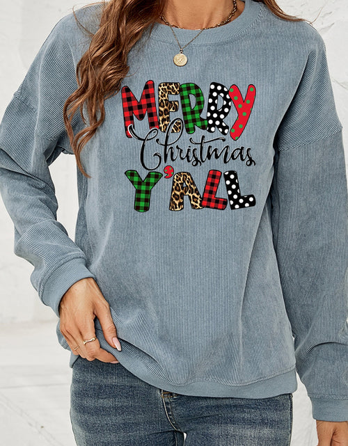 Load image into Gallery viewer, MERRY CHRISTMAS Y'ALL Graphic Sweatshirt
