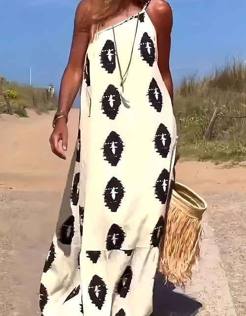 Load image into Gallery viewer, Printed Single Shoulder Maxi Dress
