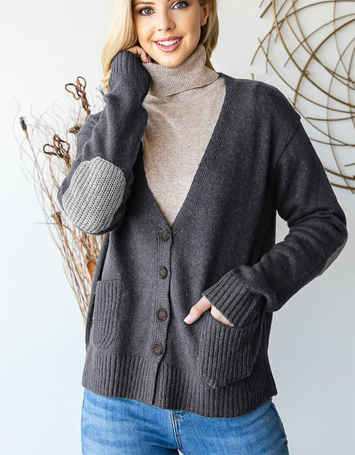 Load image into Gallery viewer, Heimish Full Size Long Sleeve V Neck Button Down Cardigan
