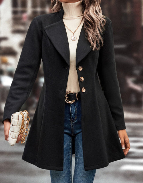 Load image into Gallery viewer, Collared Neck Long Sleeve Longline Coat

