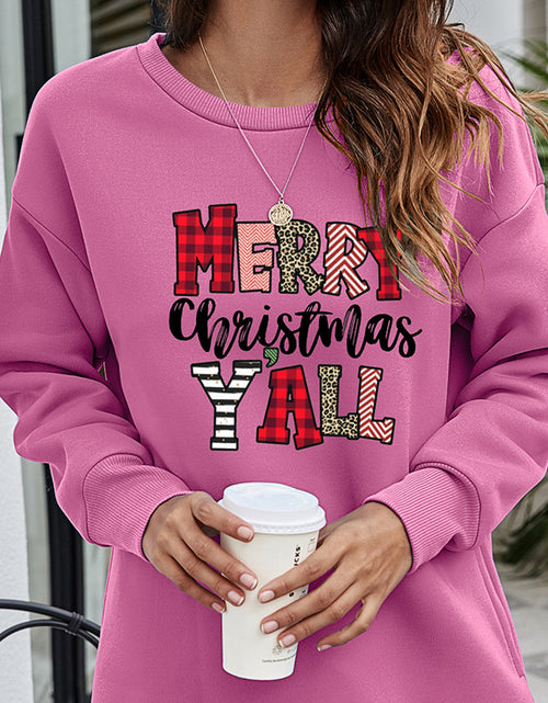 Load image into Gallery viewer, MERRY CHRISTMAS Y'ALL Graphic Sweatshirt
