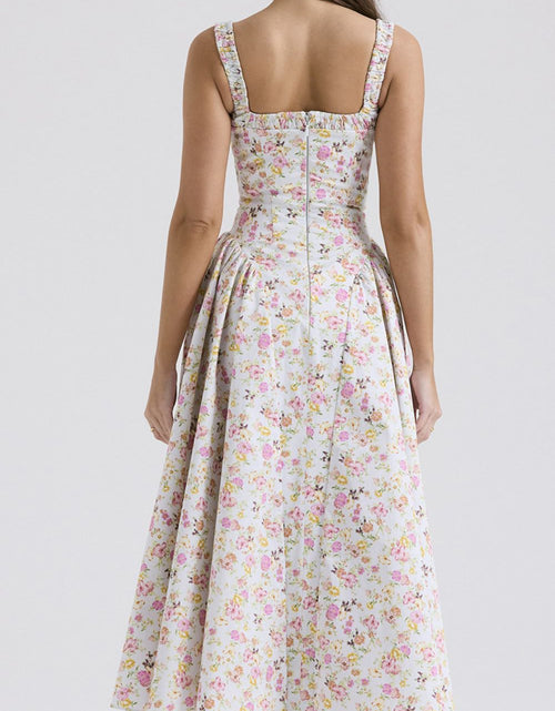 Load image into Gallery viewer, Floral Square Neck Wide Strap Midi Dress
