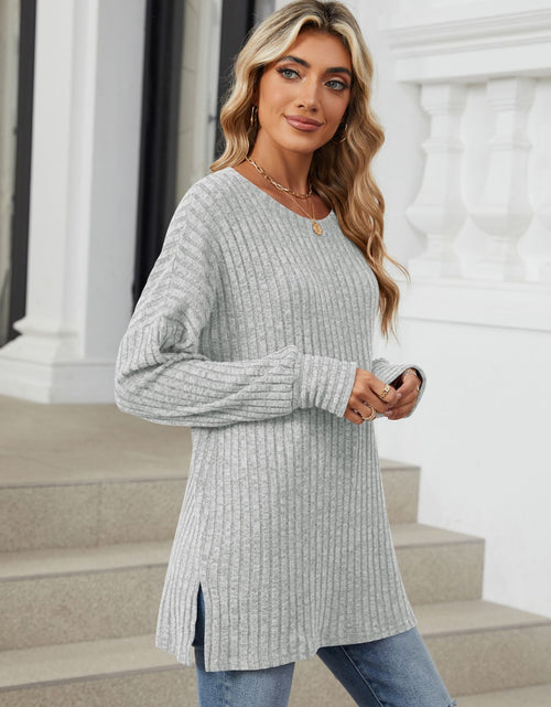 Load image into Gallery viewer, Ribbed Round Neck Long Sleeve T-Shirt
