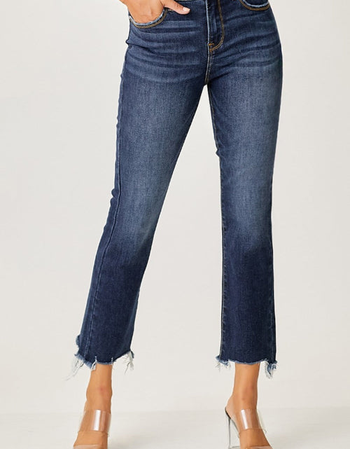 Load image into Gallery viewer, Risen Full Size Frayed Hem Cropped Straight Jeans
