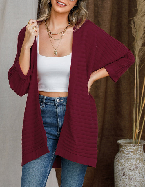 Load image into Gallery viewer, Striped Open Front Knit Cardigan
