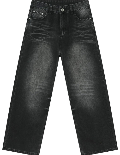 Load image into Gallery viewer, Men's Washed Wide Leg Jeans with Pockets
