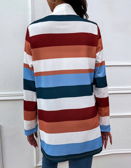 Load image into Gallery viewer, Shiny Color Block Open Front Cardigan
