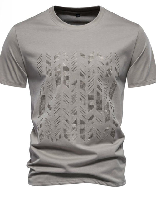 Load image into Gallery viewer, Men's Round Neck Geometric Embroidered T-Shirt
