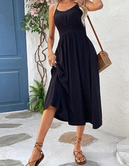 Load image into Gallery viewer, Spaghetti Strap Scoop Neck Midi Dress by Faz
