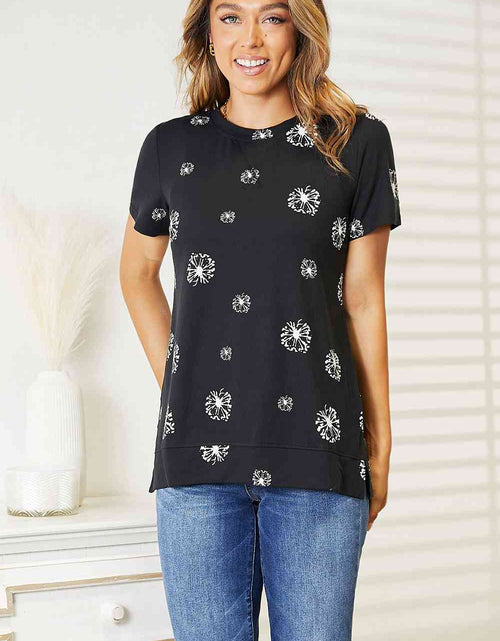 Load image into Gallery viewer, Double Take Dandelion Print Round Neck T-Shirt
