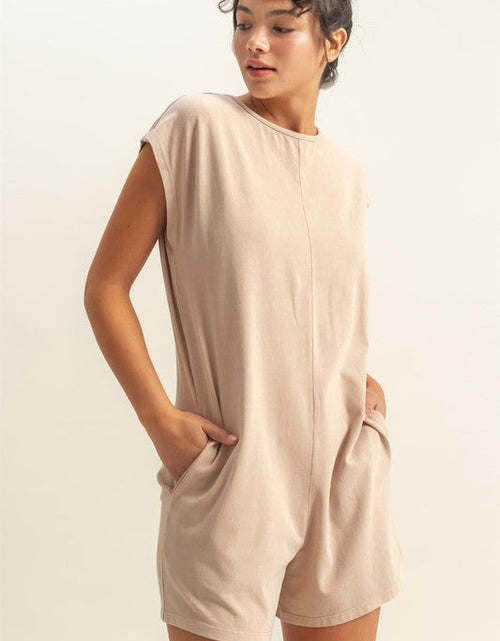 Load image into Gallery viewer, HYFVE Round Neck Cap Sleeve Relaxed Fit Breezy Romper
