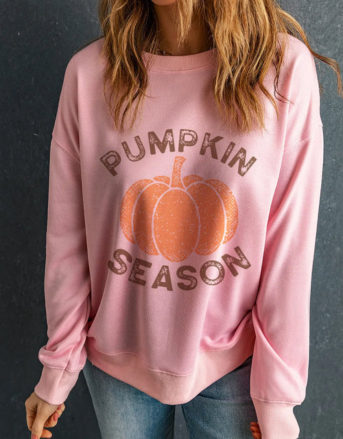 Load image into Gallery viewer, Graphic Round Neck Long Sleeve Sweatshirt
