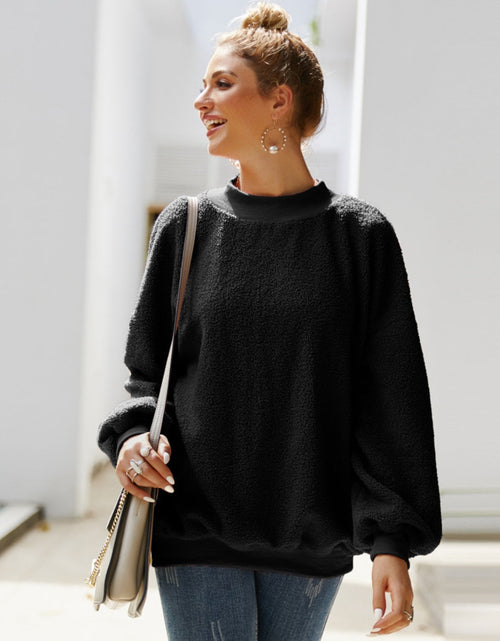 Load image into Gallery viewer, Ivy Lane Mock Neck Dropped Shoulder Sweatshirt
