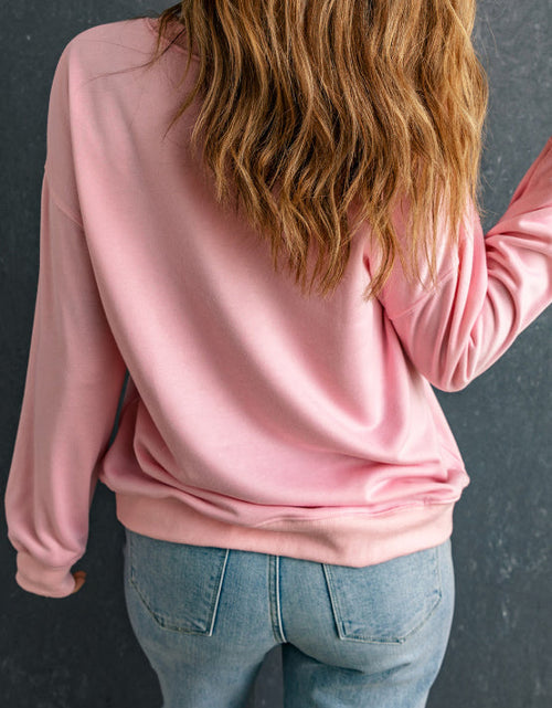 Load image into Gallery viewer, Valentine’s Day XOXO Round Neck Drop Shoulder Sweatshirt
