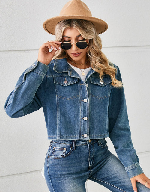 Load image into Gallery viewer, Button Up Long Sleeve Denim Jacket
