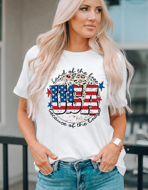 Load image into Gallery viewer, USA Graphic Round Neck Tee
