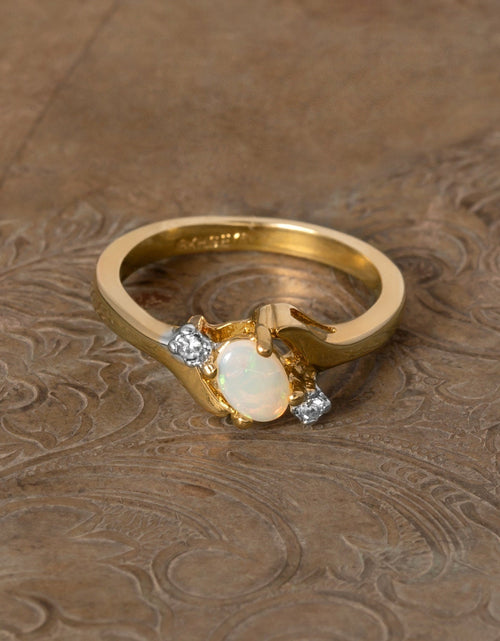 Load image into Gallery viewer, Vintage Ring Sapphire &amp; Clear Austrian Crystals 18k White Gold Electroplated September Birthstone by PVD Vintage Jewelry
