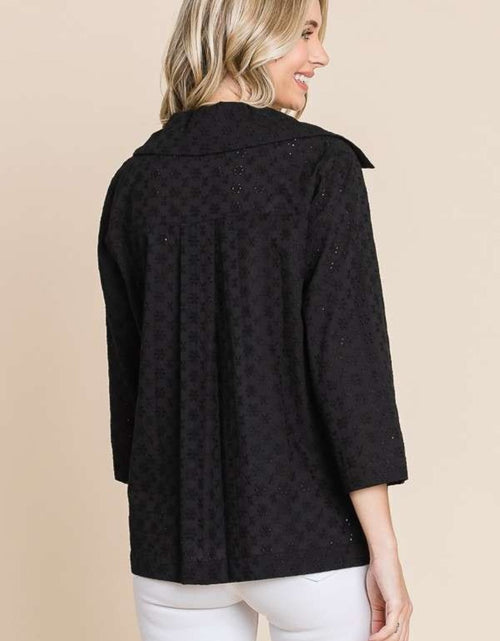 Load image into Gallery viewer, Culture Code Double Breasted Eyelet Jacket with Pockets
