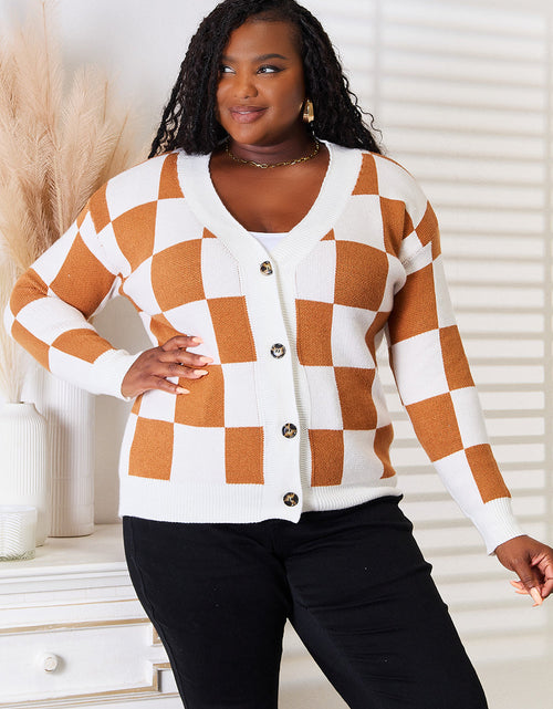 Load image into Gallery viewer, Angel Wings Double Take Button-Up V-Neck Dropped Shoulder Cardigan
