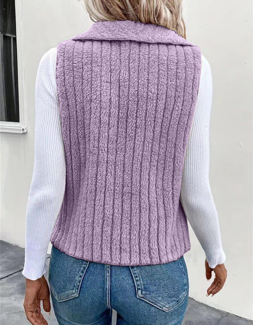 Load image into Gallery viewer, Open Front Fuzzy Vest Coat
