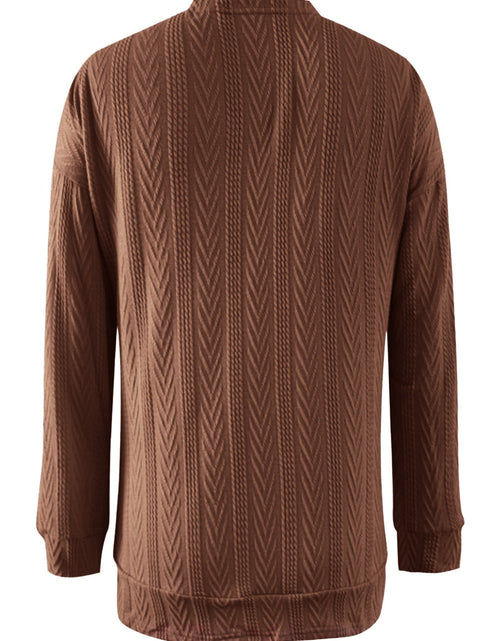 Load image into Gallery viewer, Full Size Textured Open Front Long Sleeve Cardigan
