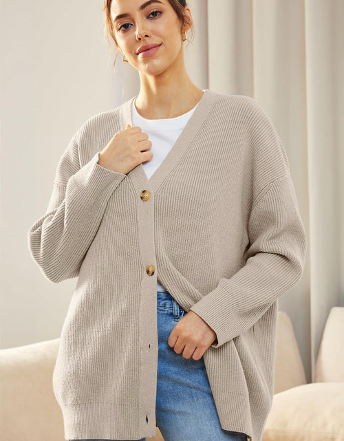 Load image into Gallery viewer, Button Down V-Neck Long Sleeve Cardigan
