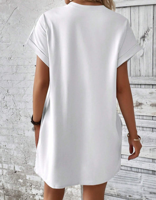 Load image into Gallery viewer, Round Neck Short Sleeve Mini Tee Dress with Pockets
