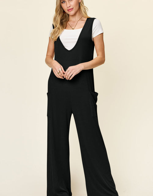Load image into Gallery viewer, Double Take Full Size Sleeveless Wide Leg Jumpsuit with Pockets
