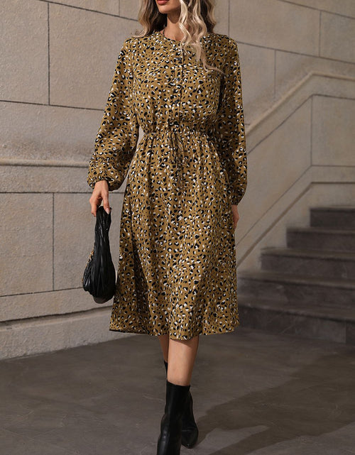 Load image into Gallery viewer, Honey Printed Long Sleeve Midi Dress
