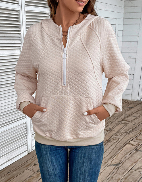 Load image into Gallery viewer, Perfee Half Zip Hoodie with Pocket
