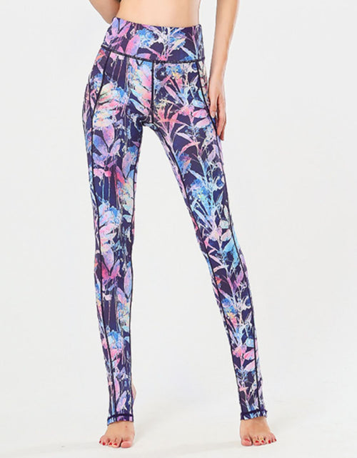 Load image into Gallery viewer, Printed Wide Waistband Active Leggings with Stirrups
