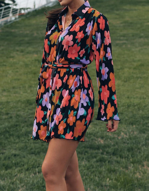 Load image into Gallery viewer, Tied Button Up Long Sleeve Dress
